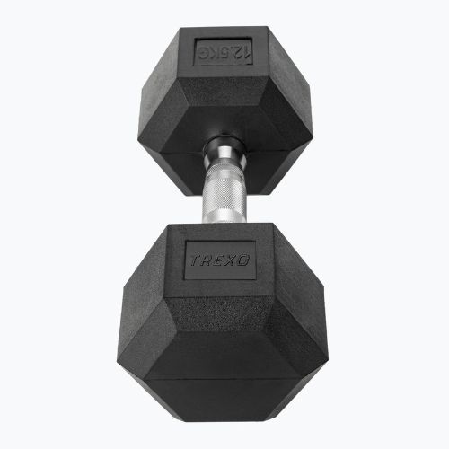 TREXO Hex 12.5 kg rubberised dumbbell