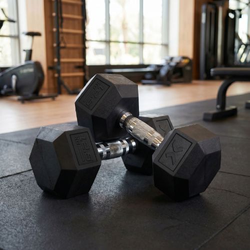 XTREXO Hex 12.5 kg rubberised dumbbell