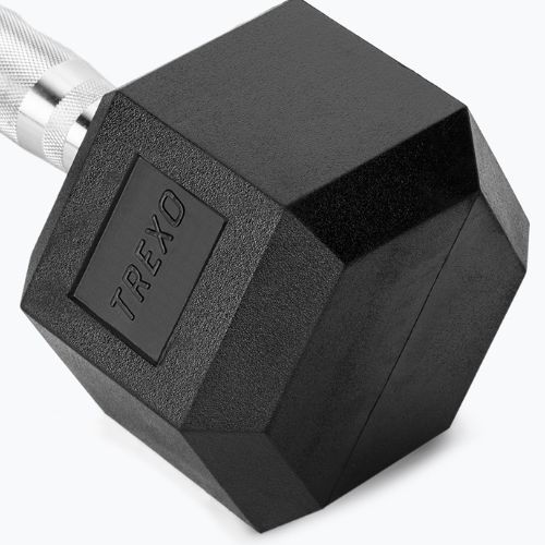 TREXO Hex 12.5 kg rubberised dumbbell