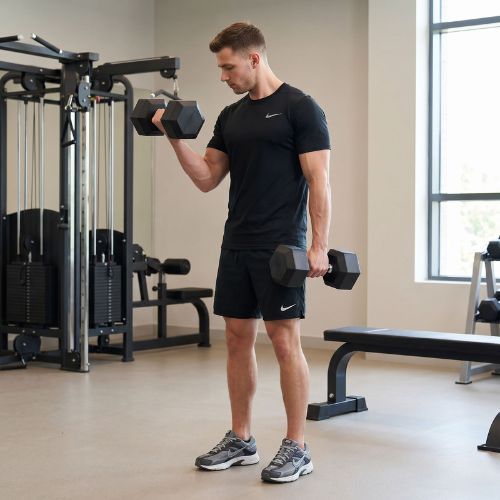 XTREXO Hex 17.5 kg rubberised dumbbell