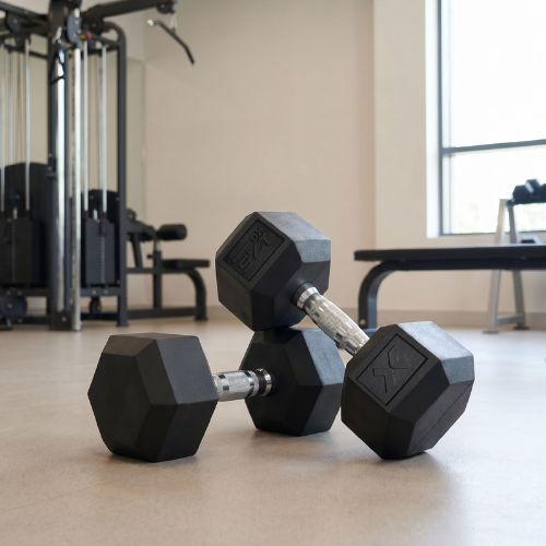 XTREXO Hex 17.5 kg rubberised dumbbell