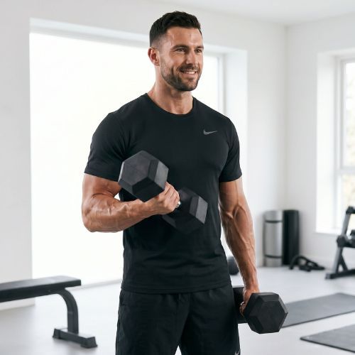 XTREXO Hex 22.5 kg rubberised dumbbell