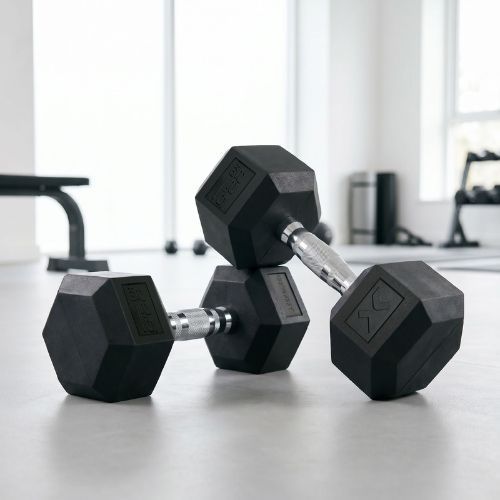 XTREXO Hex 22.5 kg rubberised dumbbell