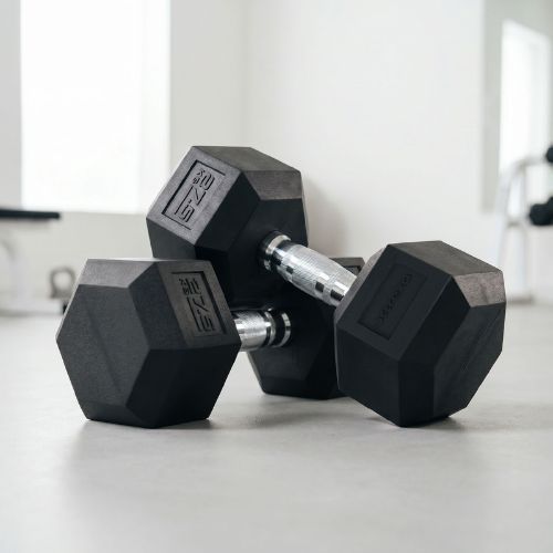 XTREXO Hex 27.5 kg rubberised dumbbell