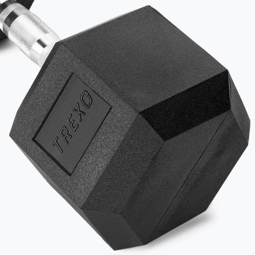 XTREXO Hex 30 kg rubberised dumbbell