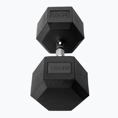 XTREXO Hex 35 kg rubberised dumbbell