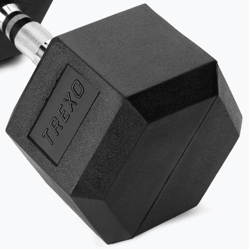 XTREXO Hex 35 kg rubberised dumbbell
