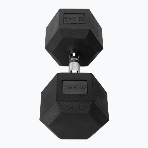 XTREXO Hex 32.5 kg rubberised dumbbell