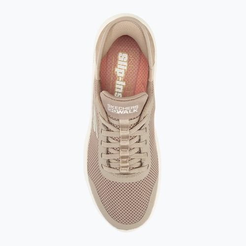 SKECHERS women's Go Walk Flex Grand Entry taupe/white shoes
