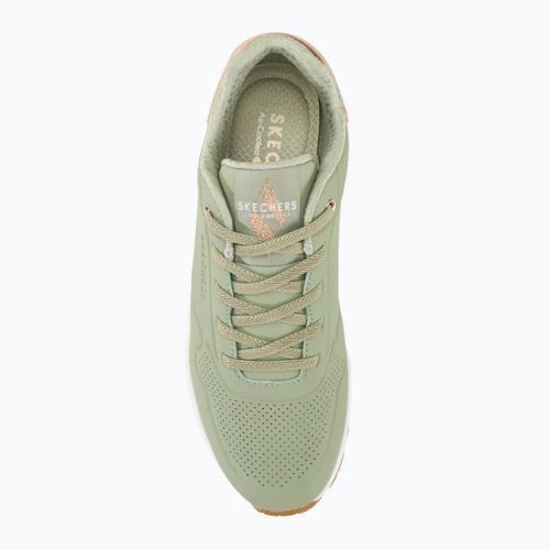 SKECHERS Uno Shimmer Away sage/rose gold/mesh women's shoes