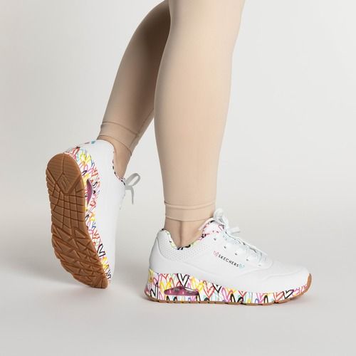 SKECHERS women's shoes Uno Loving Love white/multi