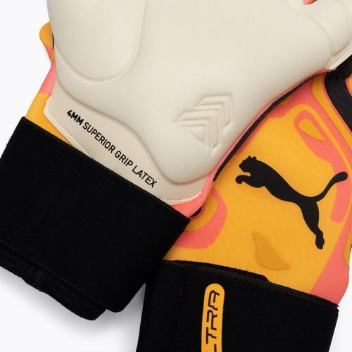 PUMA Ultra Ultimate Hybrid sunset glow/sun stream/puma black goalkeeper gloves