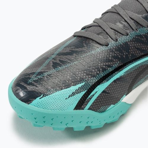 PUMA Ultra Match Rush TT strong gray/puma white/electro aqua football boots