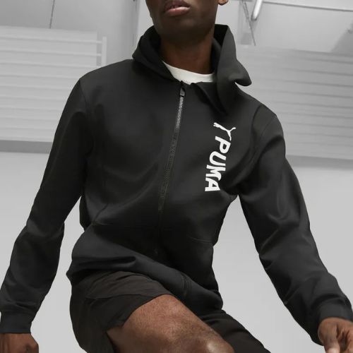 Men's training sweatshirt PUMA Fit Double Knit FZ Hoodie puma black