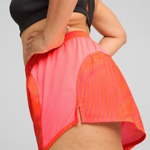 Women's running shorts PUMA Run Favorite AOP Velocity 3" sunset glow/ sun stream