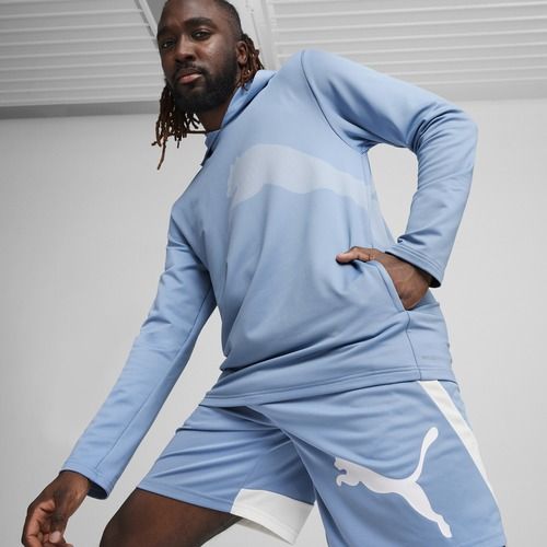 Men's training sweatshirt PUMA Train All Day Big Cat Hoodie zen blue