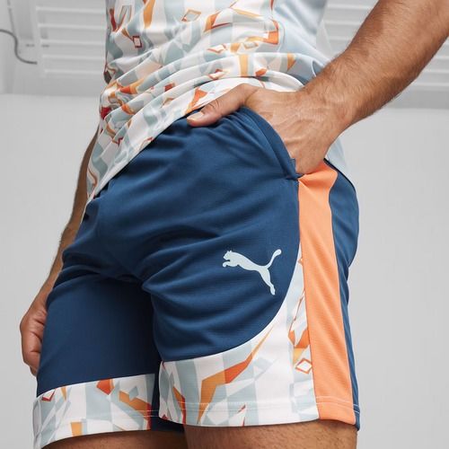 Men's PUMA Neymar JR Creativity Training ocean tropic/hot heat football shorts