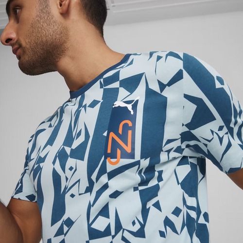 Men's PUMA Neymar Jr Creativity Logo Football Tee ocean tropic/turquoise surf