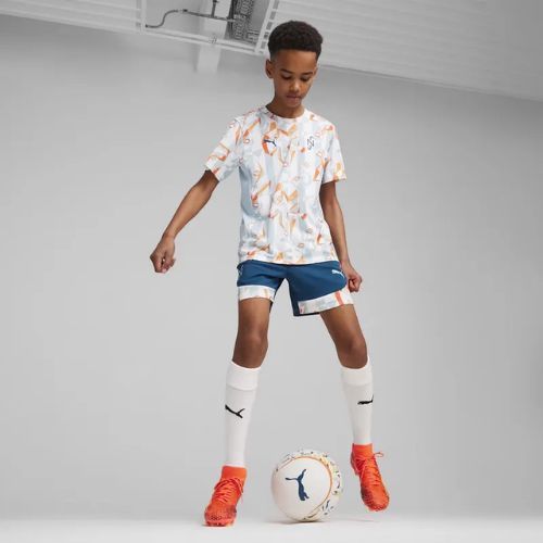 PUMA Neymar JR Creativity Training ocean tropic/hot heat children's football shorts