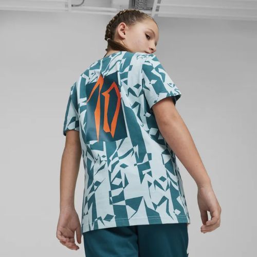 PUMA Neymar Jr children's football shirt Creativity Logo Tee ocean tropic/turquoise surf