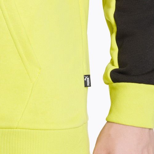 Men's sweatshirt PUMA ESS+ Block Hoodie TR puma black/lime sheen