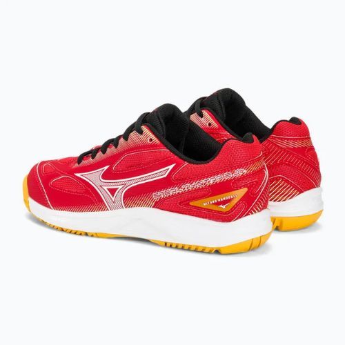Mizuno Stealth Star 2 Jr children's handball shoes radiant red/white/carrot curl