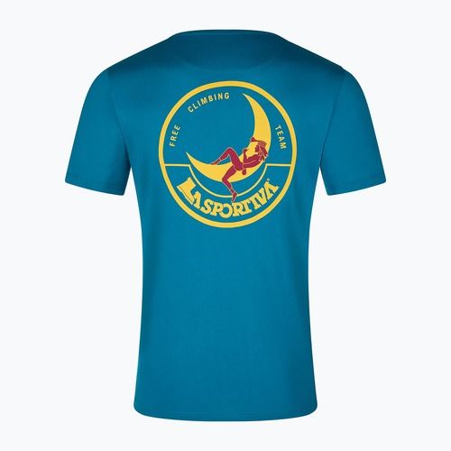 La Sportiva men's Climbing on the Moon turchese/giallo T-shirt