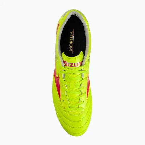 Mizuno Morelia II Elite MD safety yellow/fiery coral 2/galaxy silver men's football boots