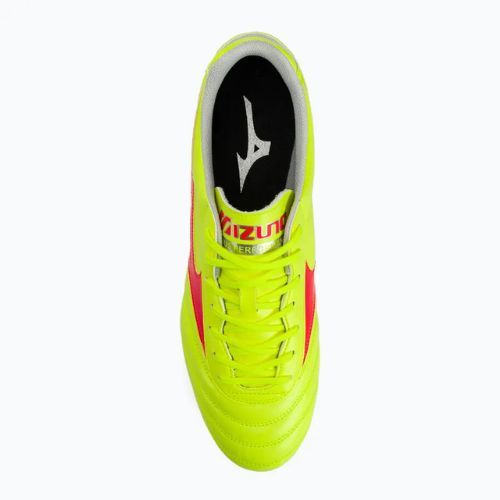 Mizuno Morelia II Club MD safety yellow/fiery coral 2/galaxy silver men's football boots