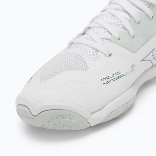Women's handball shoes Mizuno Wave Mirage 5 white/glacial ridge/patinagreen