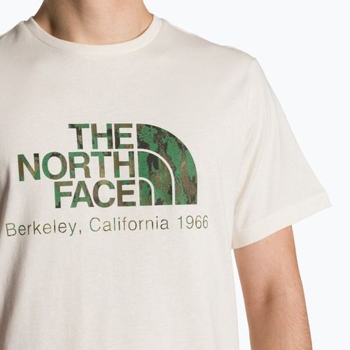 The North Face Berkeley California white dune/optic emeral men's t-shirt