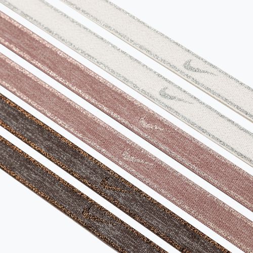 Nike Swoosh Sport Metallic headbands 6 pcs brown/smokey mauve/metallic silver