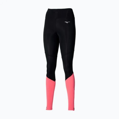 Women's leggings Mizuno Core Long Tight black/coral