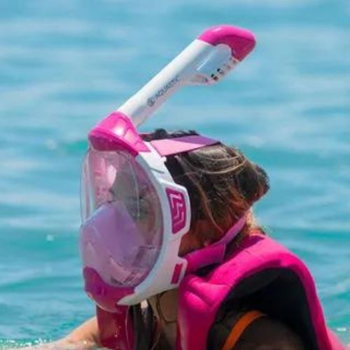 Full face mask for snorkelling AQUASTIC KAI pink