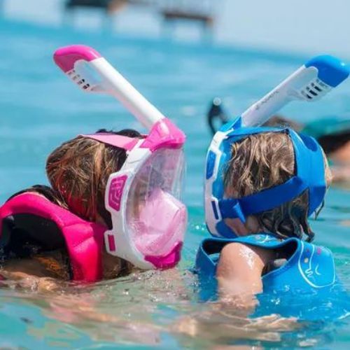 Full face mask for snorkelling AQUASTIC KAI pink