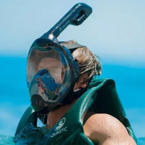 Full face mask for snorkelling AQUASTIC KAI black