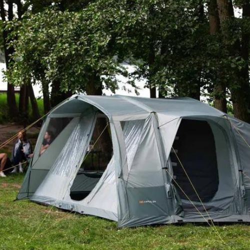 Inflatable 6-person camping tent KADVA AIRcamp 6.24 green