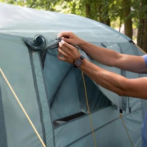 Inflatable 6-person camping tent KADVA AIRcamp 6.33 green