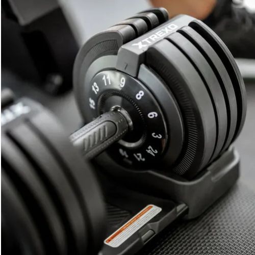 TREXO adjustable dumbbell TXO-B4W002 24 kg black