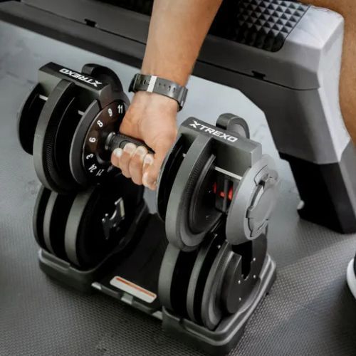 TREXO adjustable dumbbell TXO-B4W002 24 kg black