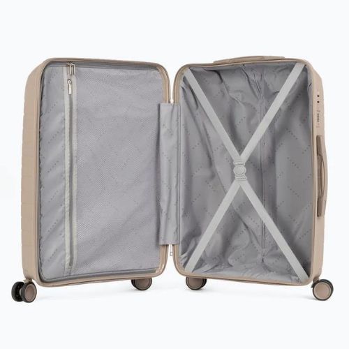 Medium travel suitcase KADVA Brava 78 l beige
