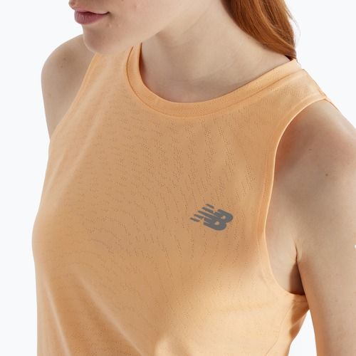 Women's New Balance Jacquard Slim Tank running top peach blossom