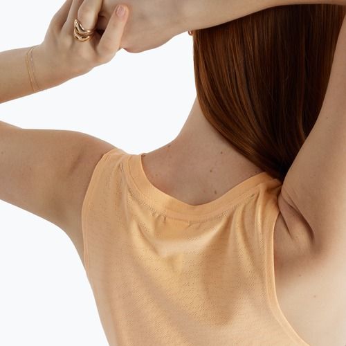 Women's New Balance Jacquard Slim Tank running top peach blossom