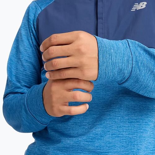 Men's New Balance Athletics Heat Grid 1/2 Zip heron blue running longsleeve