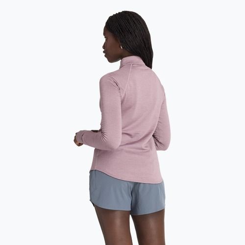 Women's New Balance Athletics Heat Grid 1/2 Zip ice wine heather running longsleeve