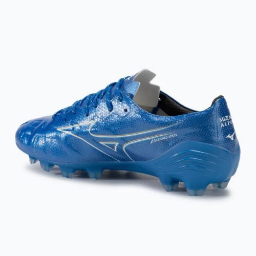 Men's football boots Mizuno α Pro FG white/laser blue/gold