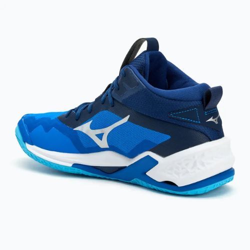 Men's handball shoes Mizuno Wave Stealth Neo 2 Mid mugen blue/white/estate blue