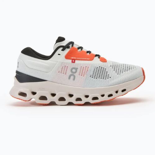 Women's On Cloudstratus 3 white/sand running shoes