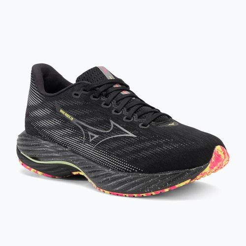 Men's running shoes Mizuno Wave Rider 28 black/silver/sunny lime