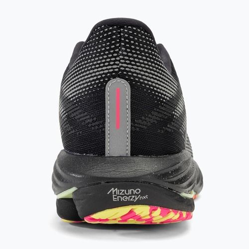 Men's running shoes Mizuno Wave Rider 28 black/silver/sunny lime